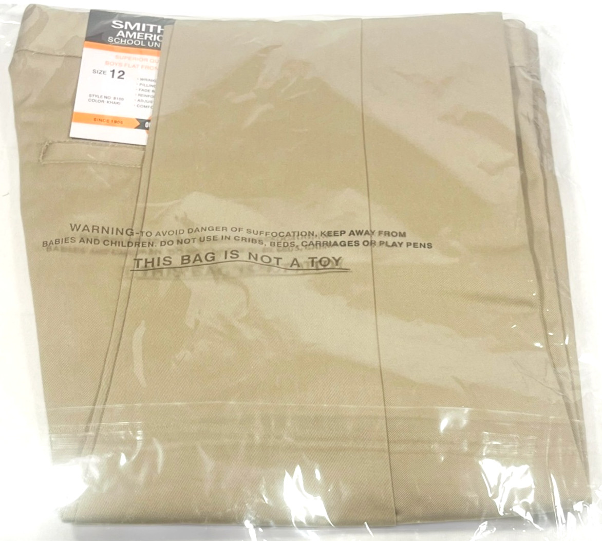 Smith’s American School Uniform Pants – Khaki – Kids Size 12 – NEW