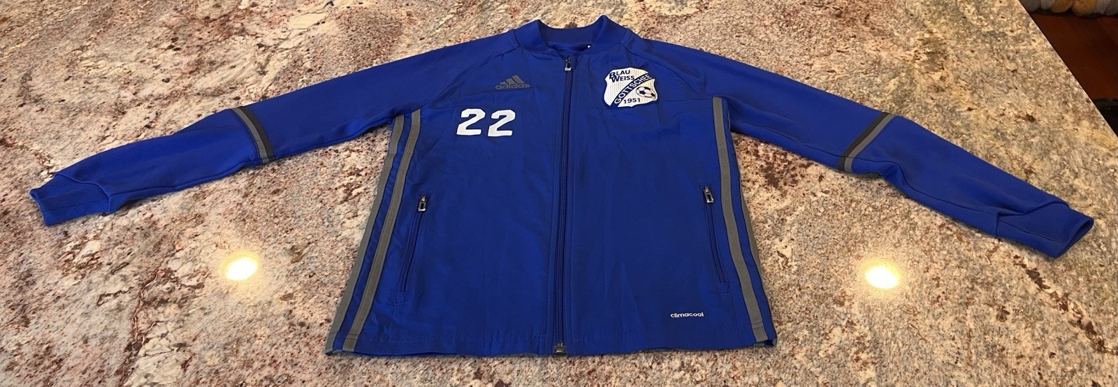 Adidas Climacool Tracksuit Jacket Royal Blue Blau Weiss Gottschee Soccer Youth S