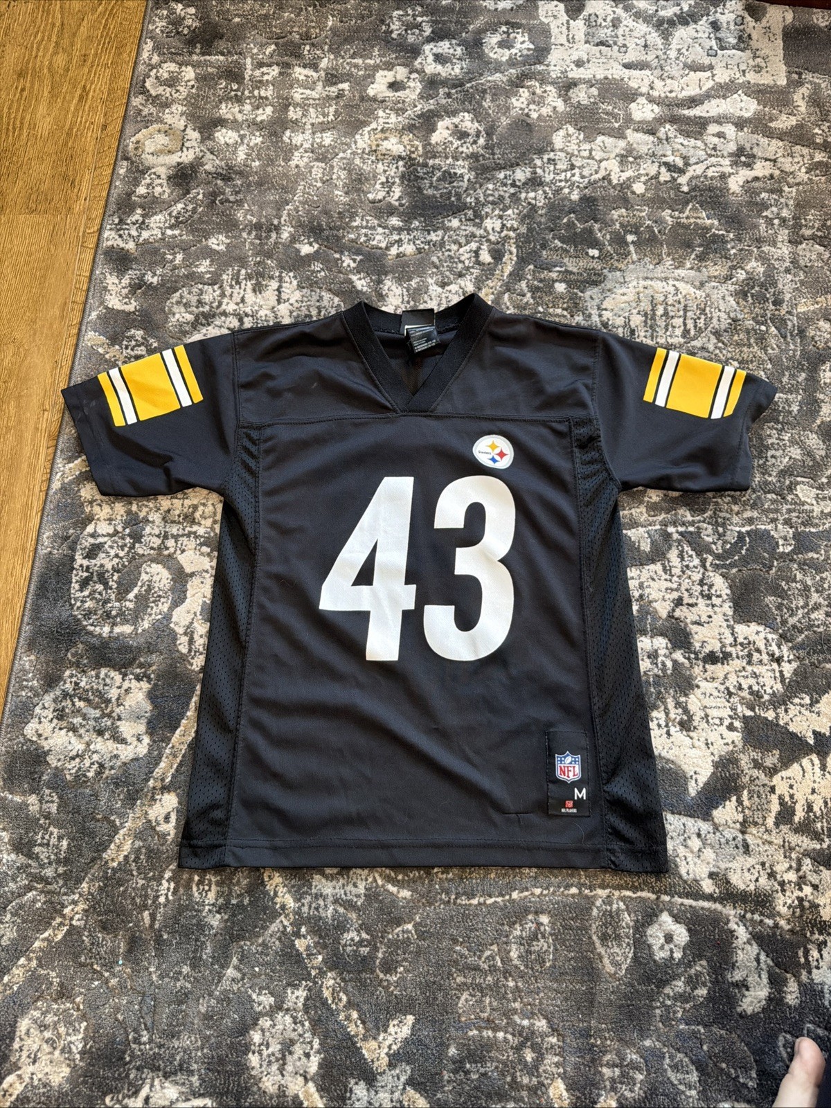NFL Pittsburgh Steelers Football Jersey #43 Troy Polamalu Size: M (Boy)