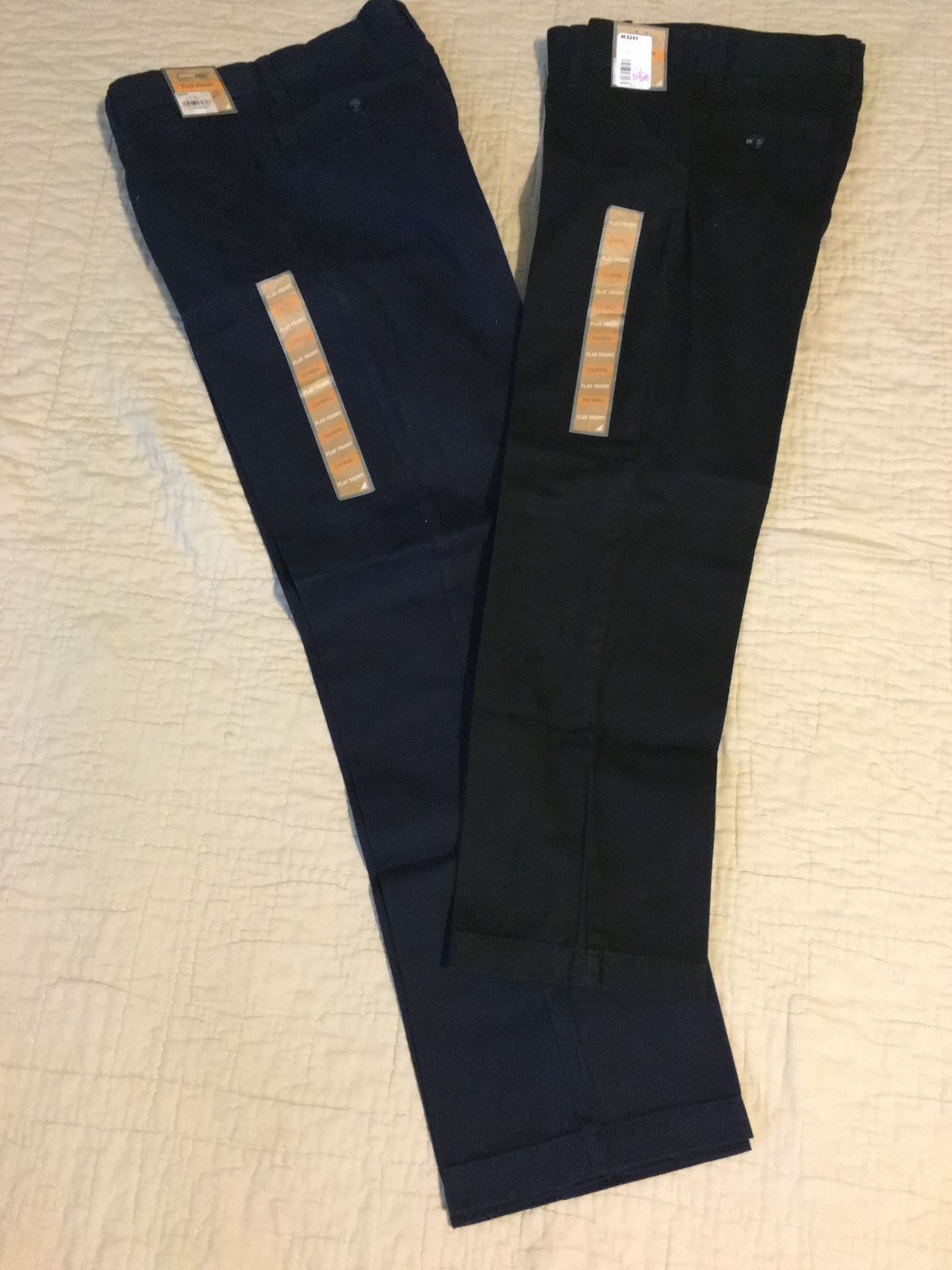 Urban Pipeline: Boy’s Flat Front-Adj Waist Uniform Slacks: 10R Blk, 18R Nvy