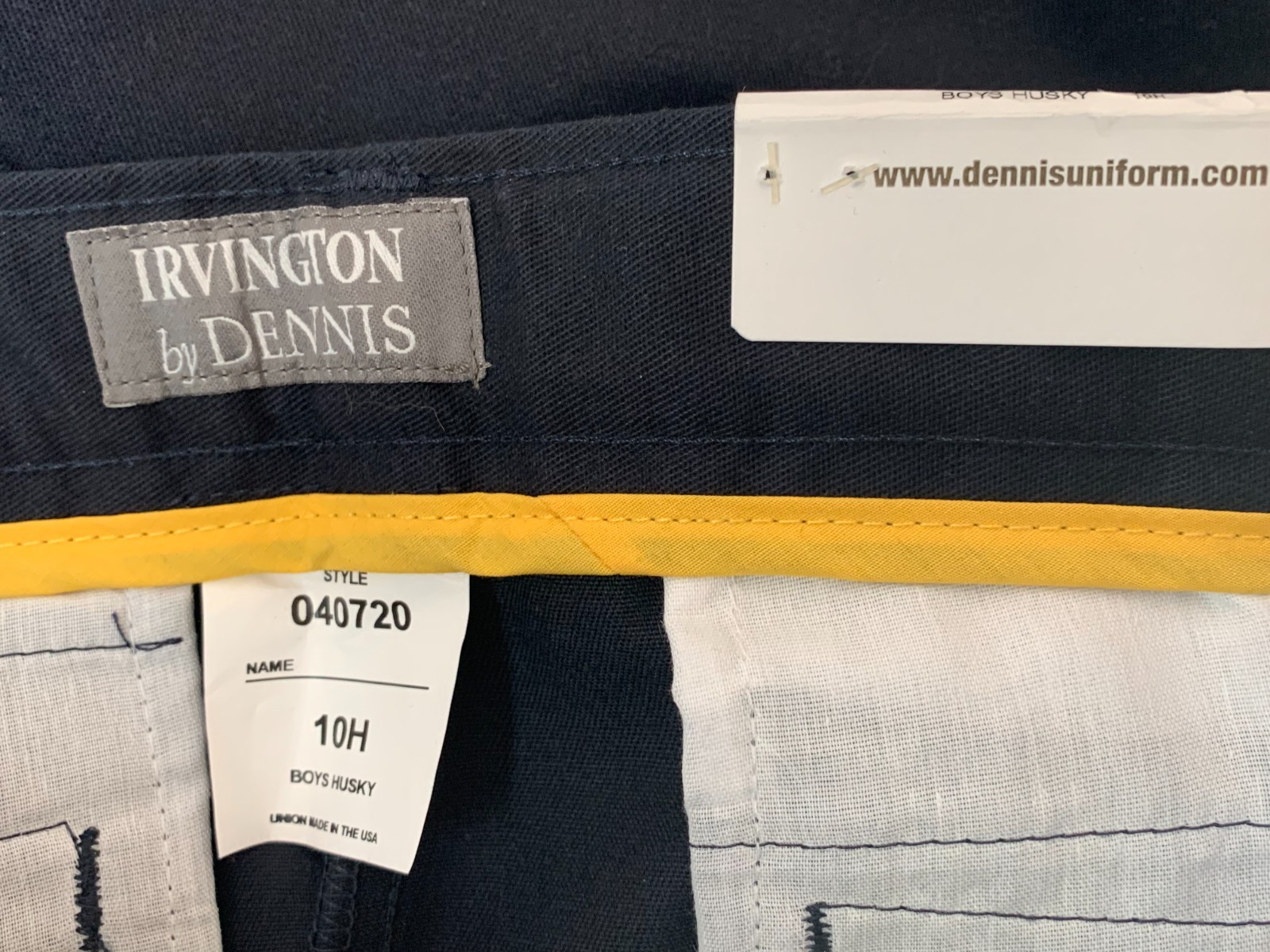 Dennis Uniform Boys Irvington Flat Front Walkshorts Navy Size 10H NWT