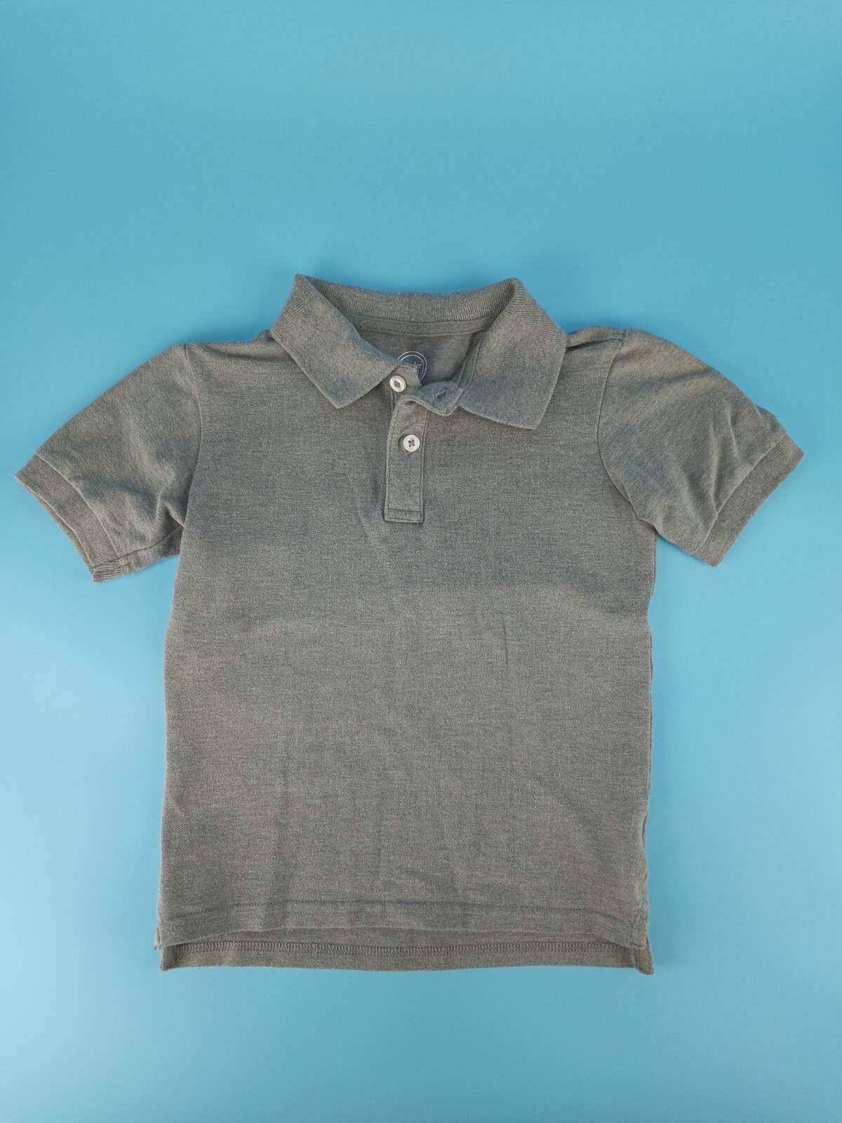 Wonder Nation Boys Size XS 4 – 5 Uniform Collar Shirt 1/4 Button Up Gray Grey