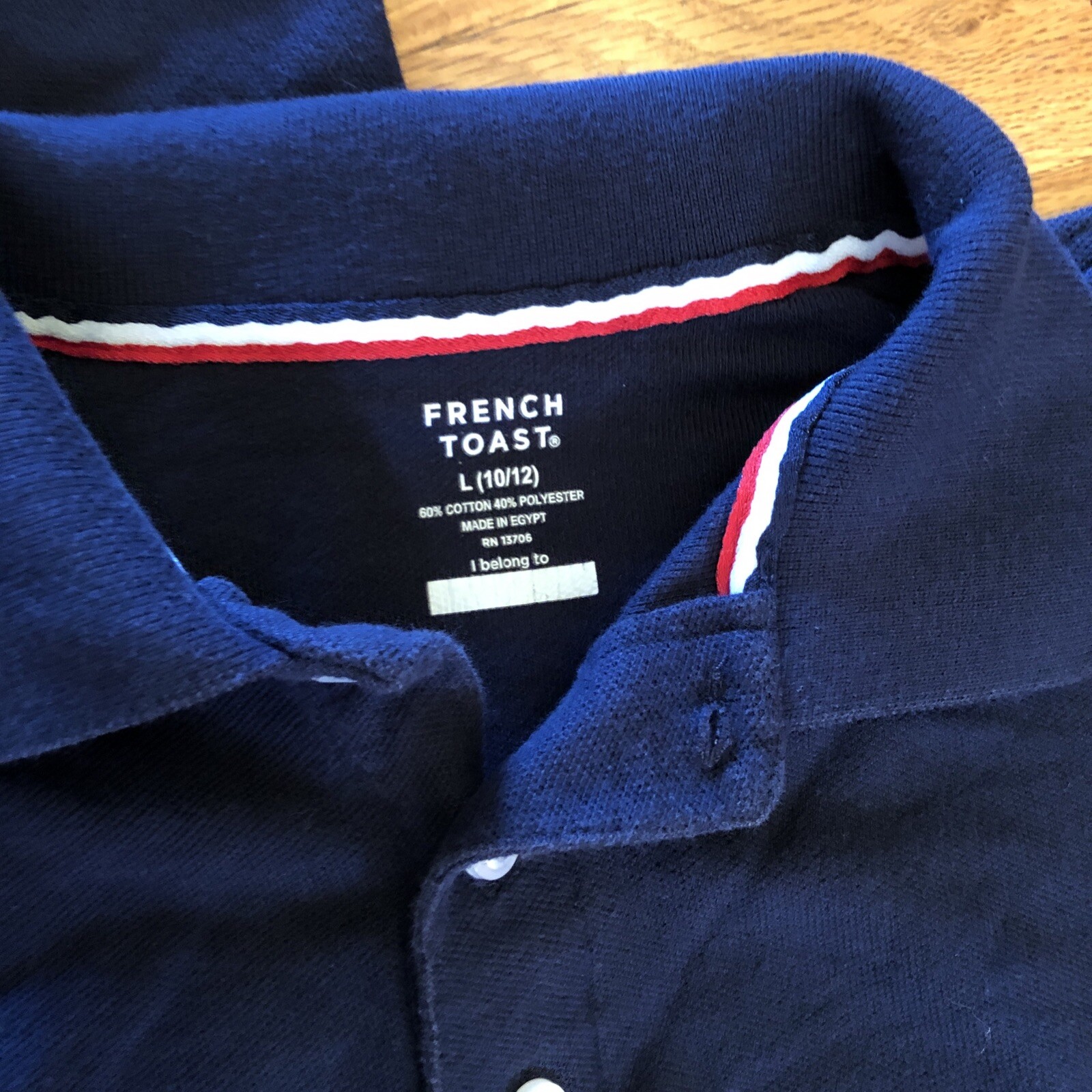 French Toast Boys Uniform Polo Shirt Large 10/12 Blue Long Sleeve Lot Of 2
