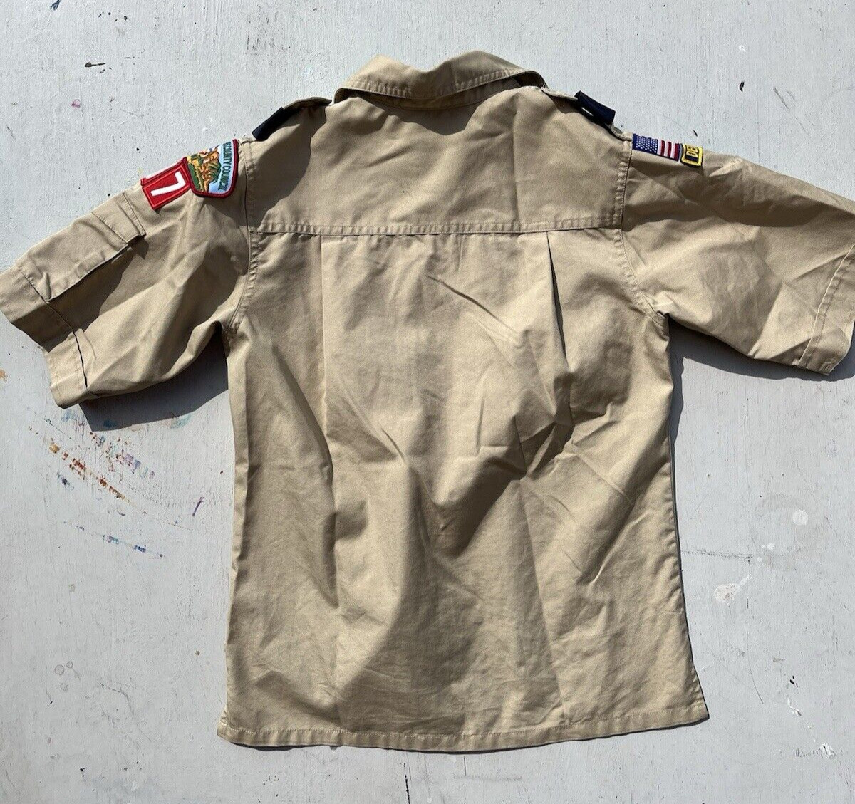 Kid’s Boy Scouts of America Shirt Beige Uniform Official M Chief Outdoors Camp