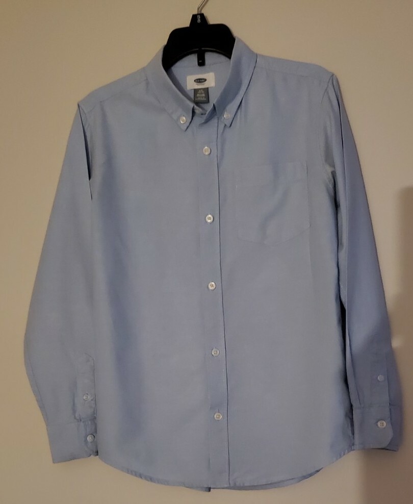 Lot 2-Old Navy Oxford Boys School Uniform Short/Long Sleeve Shirt,Size 10-12