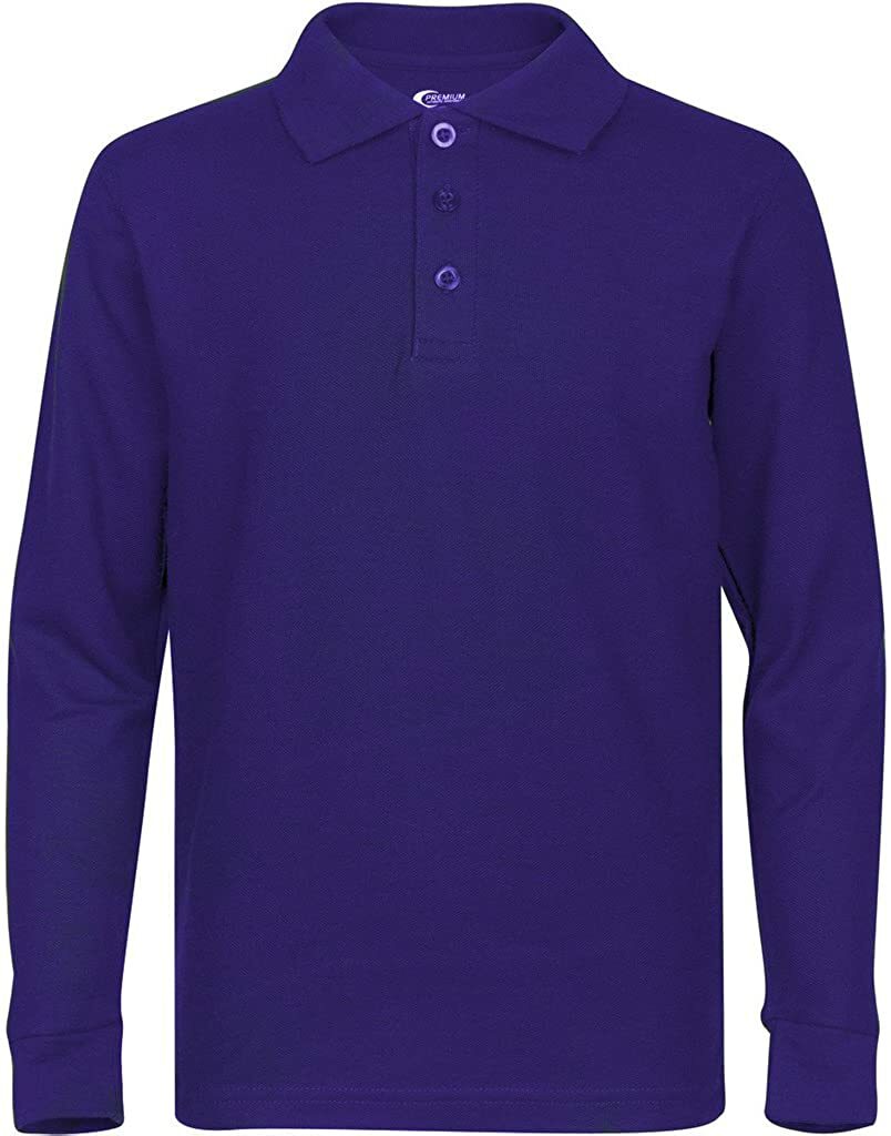 Premium Boy’s Long Sleeve Polo Shirts with Stain Guard Polo Shirts for Boy’s