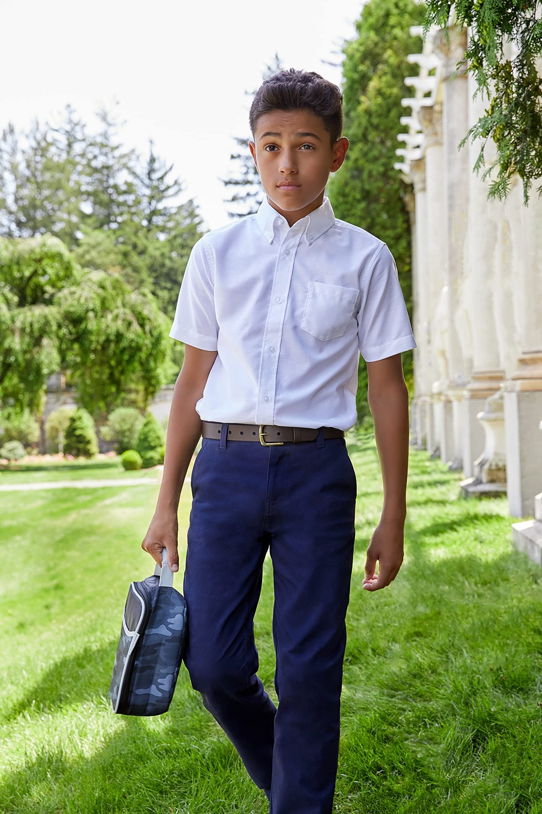 French Toast Boys’ Adjustable Waist Straight Fit 8, School Uniform Navy