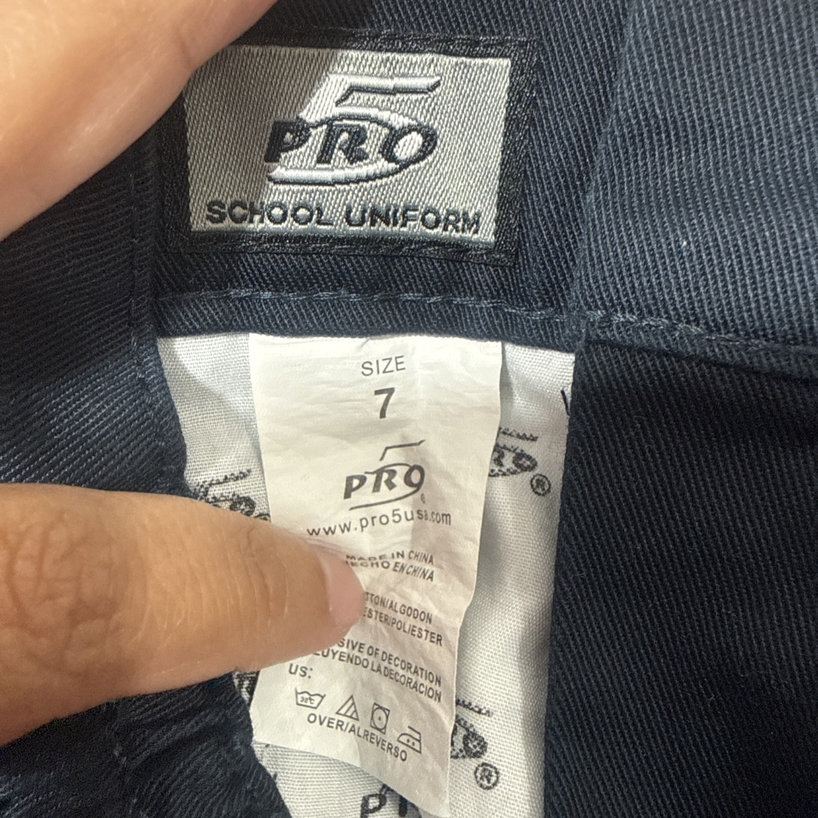 Pro 5 School Uniform Boy Pants Size 7 Navy And Khaki Polyester & Cotton Pants