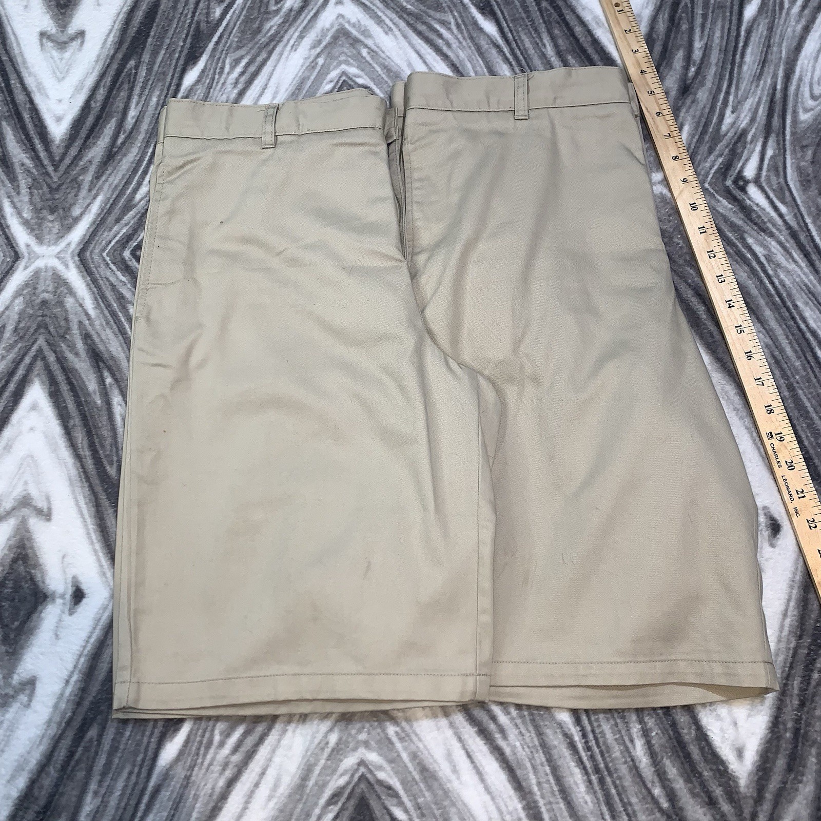 Lot of 2 French Toast Boys Khaki School Uniform Shorts Size 20 Husky Flat Front
