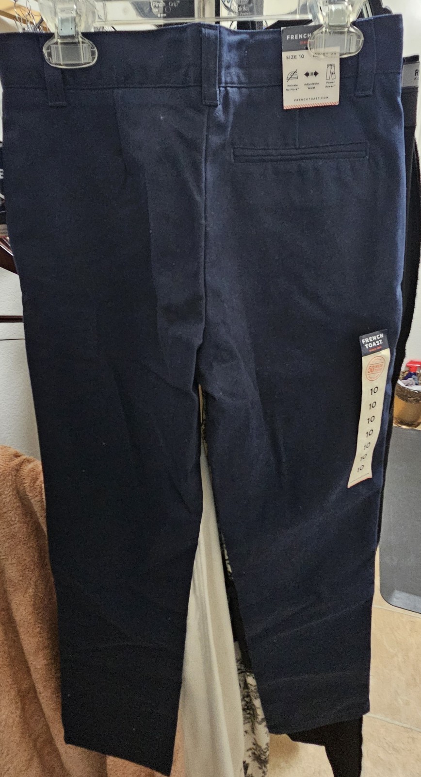Boys FRENCH TOAST Uniform Pants STRAIGHT Adjustable Waist Navy NEW Size 10