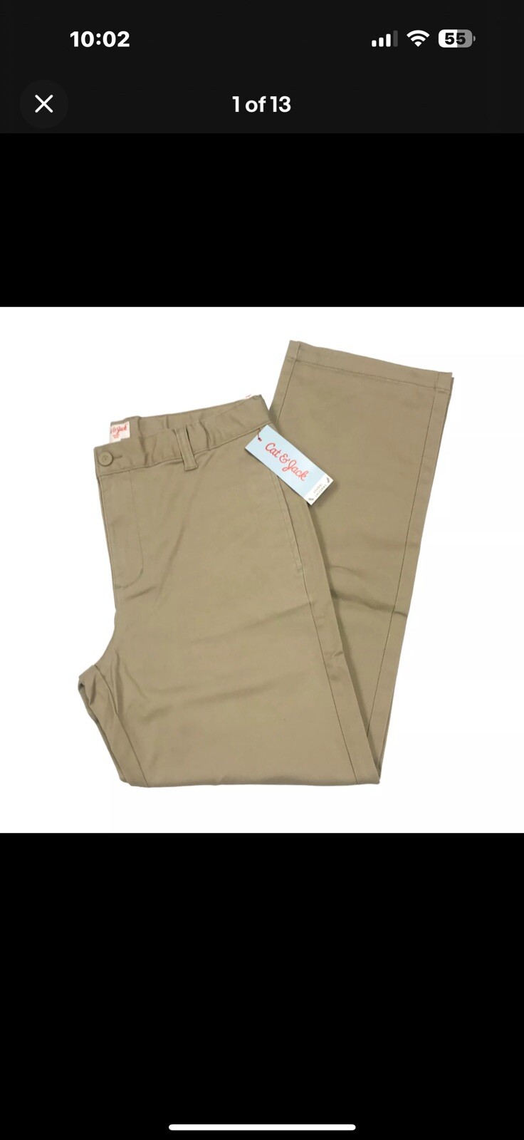 Cat & Jack Boys Size 18 Husky School Uniform Chino Pants Vintage Khaki