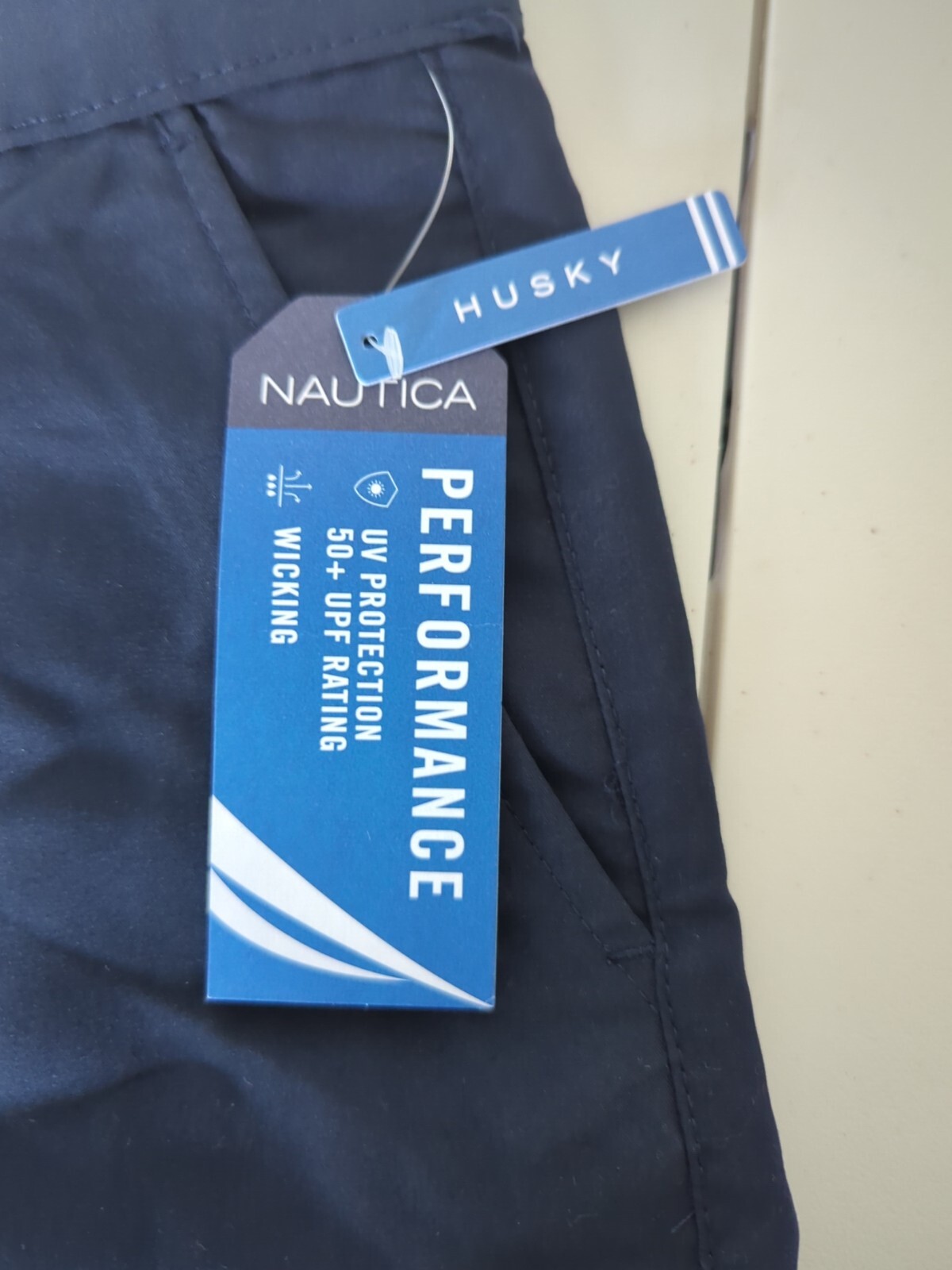 NAUTICA BOY’S SCHOOL UNIFORM SIZE 16 HUSKY NAVY PERFORMANCE UV PROTECTION 50+…