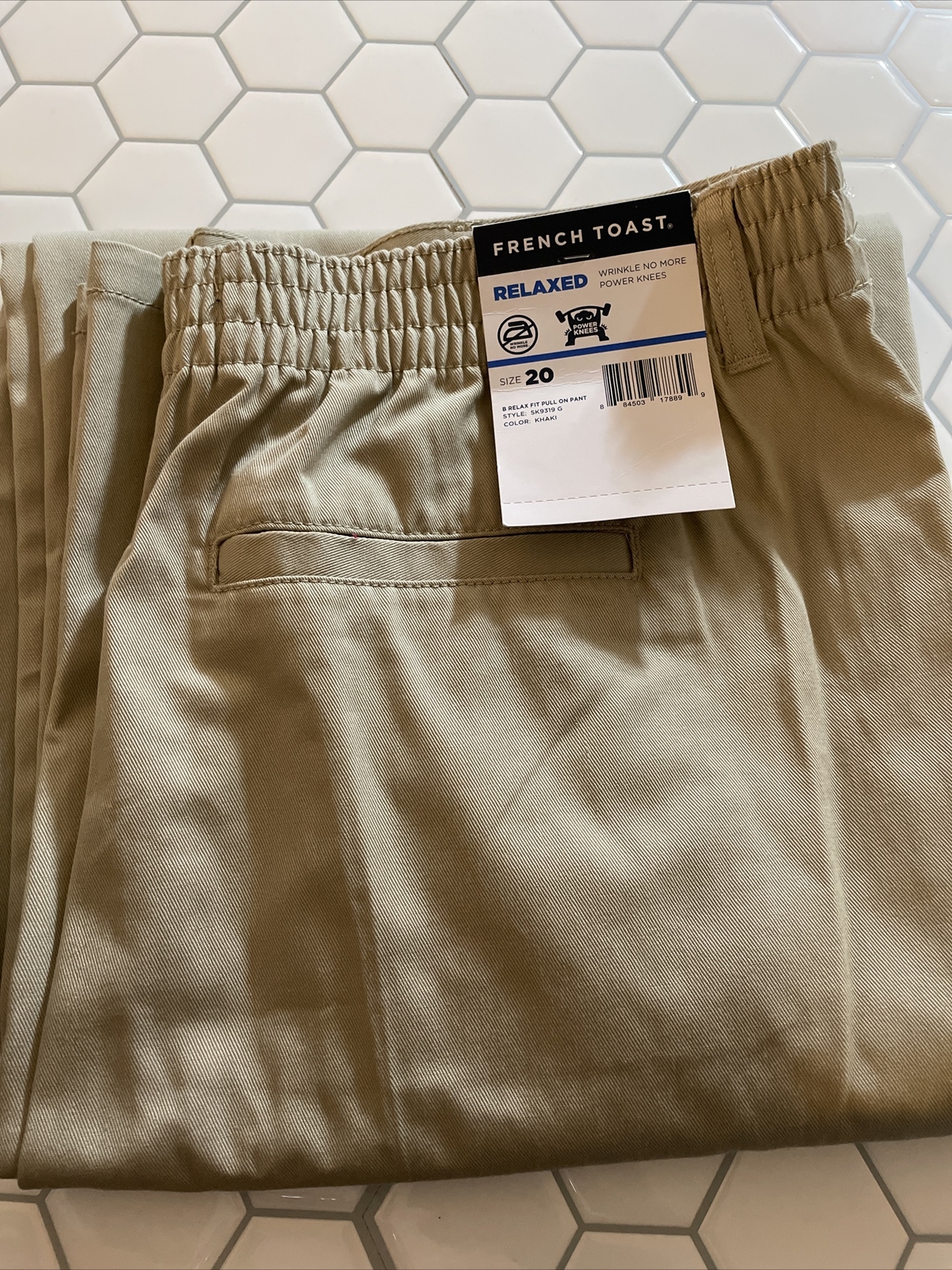 French Toast Tan Khaki School Uniform Dress Pant Relaxed Fit Pull On Boys Sz 20