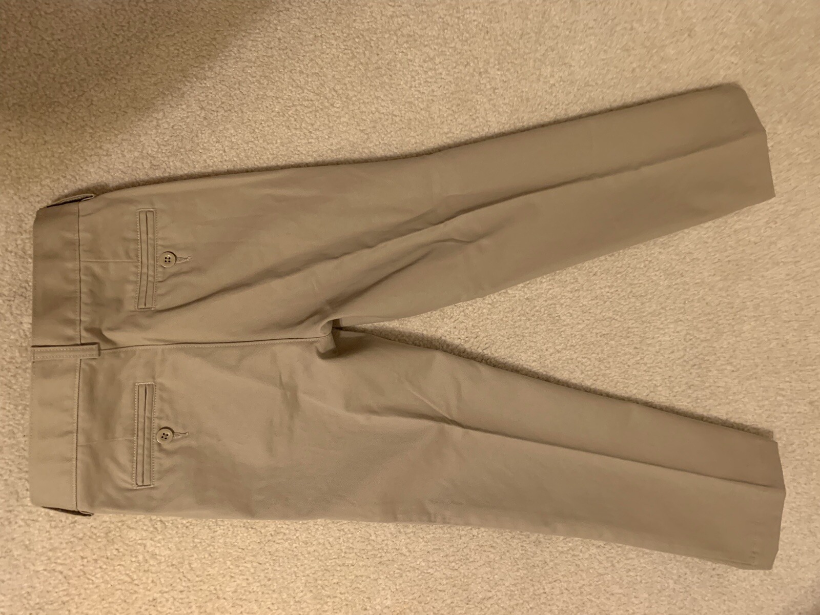 LANDS END Khaki School Uniform Perfect Chino Pants Boys 8 INSEAM 22.5 In NEW $36