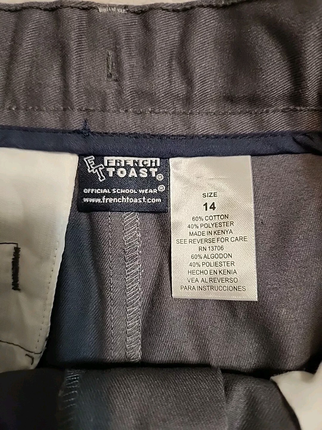 French Toast Schoolwear Relaxed Fit Uniform Pants Gray Pant Boy’s Size 14 C80