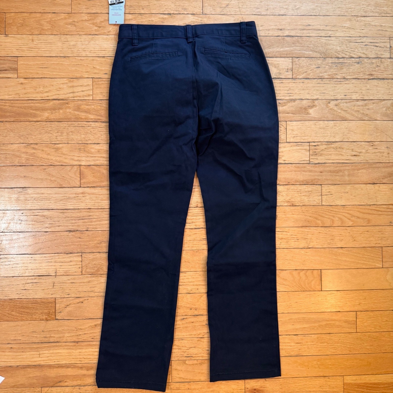 Cat & Jack Girls Navy Blue Straight Leg School Uniform Pants Reinforced Knee 16