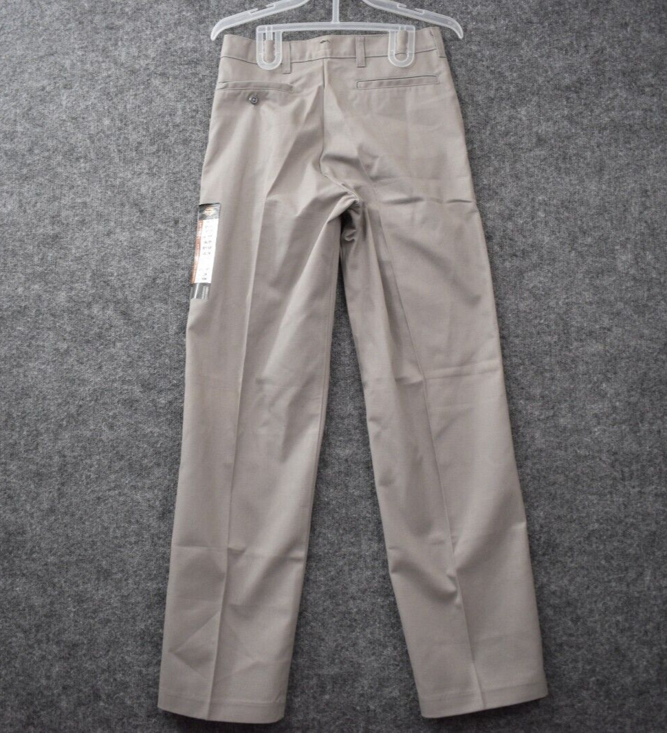 Dickies School Wear Boys 18 RG Gray Pants 26×30 Flat Front Straight Leg Uniform