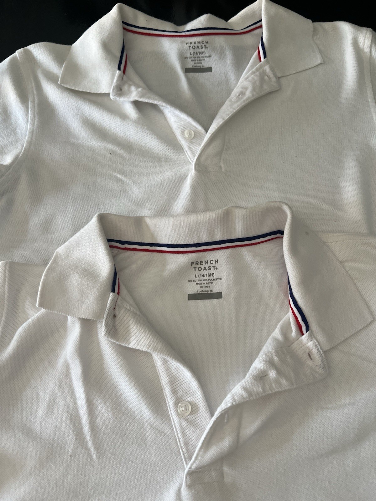 Boys Polo White Uniform Size L (14/16H) Set Of 2