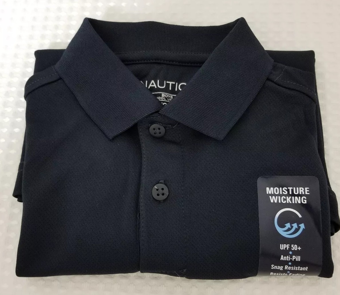 Nautica Little Boys’ SZ 6 Navy Blue School Uniform Polo Shirt UPF 50+ New 1150