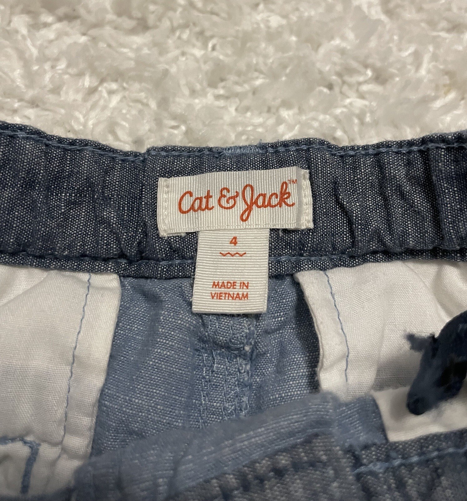 Cat & Jack Boys Shorts Sz 4 Blue Chambary Adjustable Waistband Bottoms