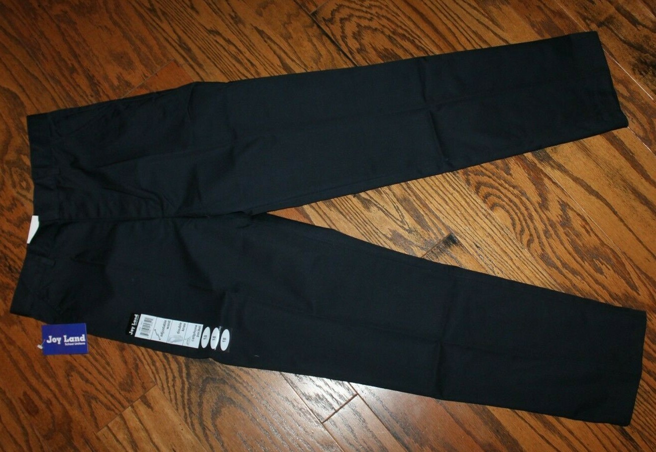 Boy’s Joy LAnd School Uniforms Navy Blue Flat Front Slacks Pants Size 20