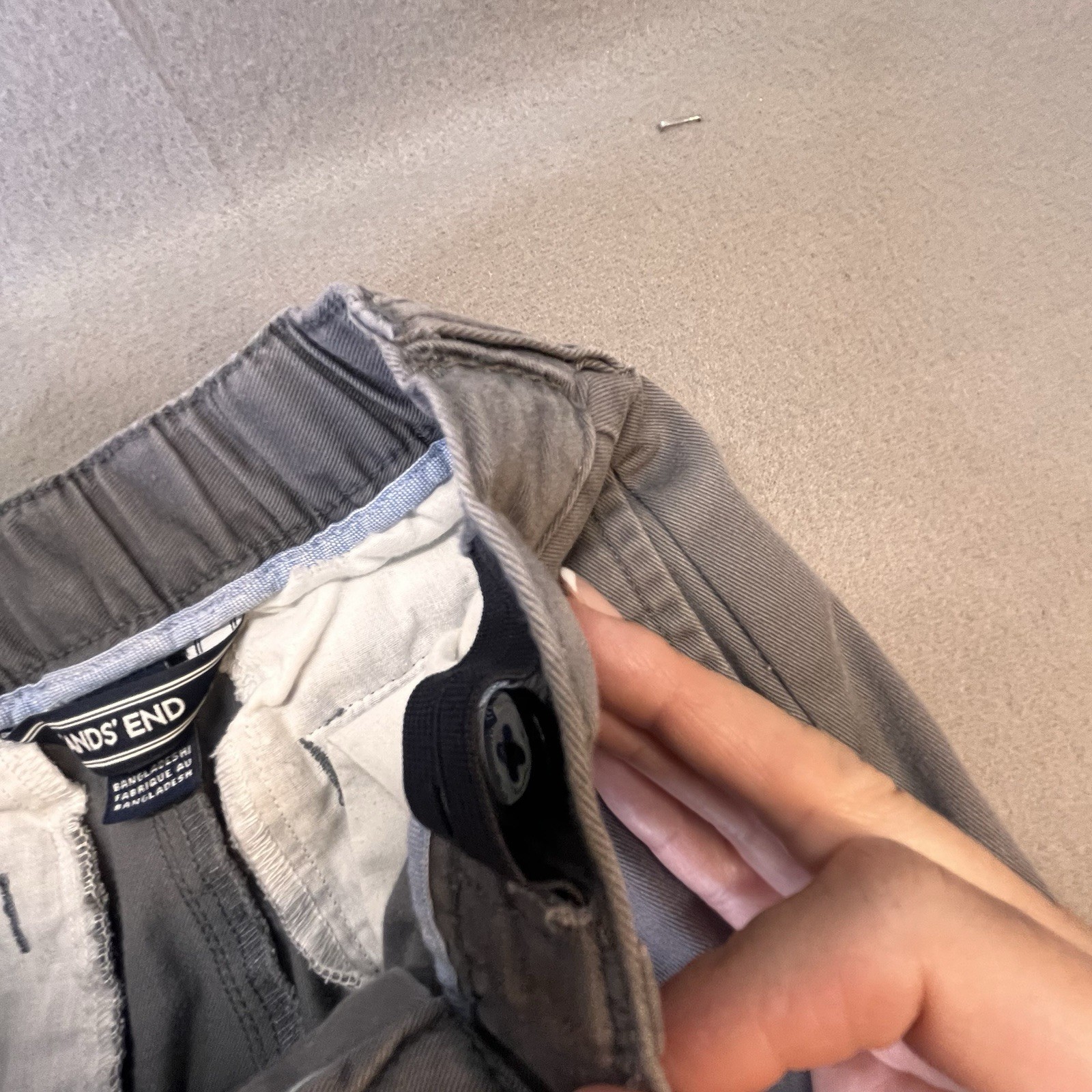 Lands End Boys Gray Pants Boys Size 6 Adjustable Waist School Uniform
