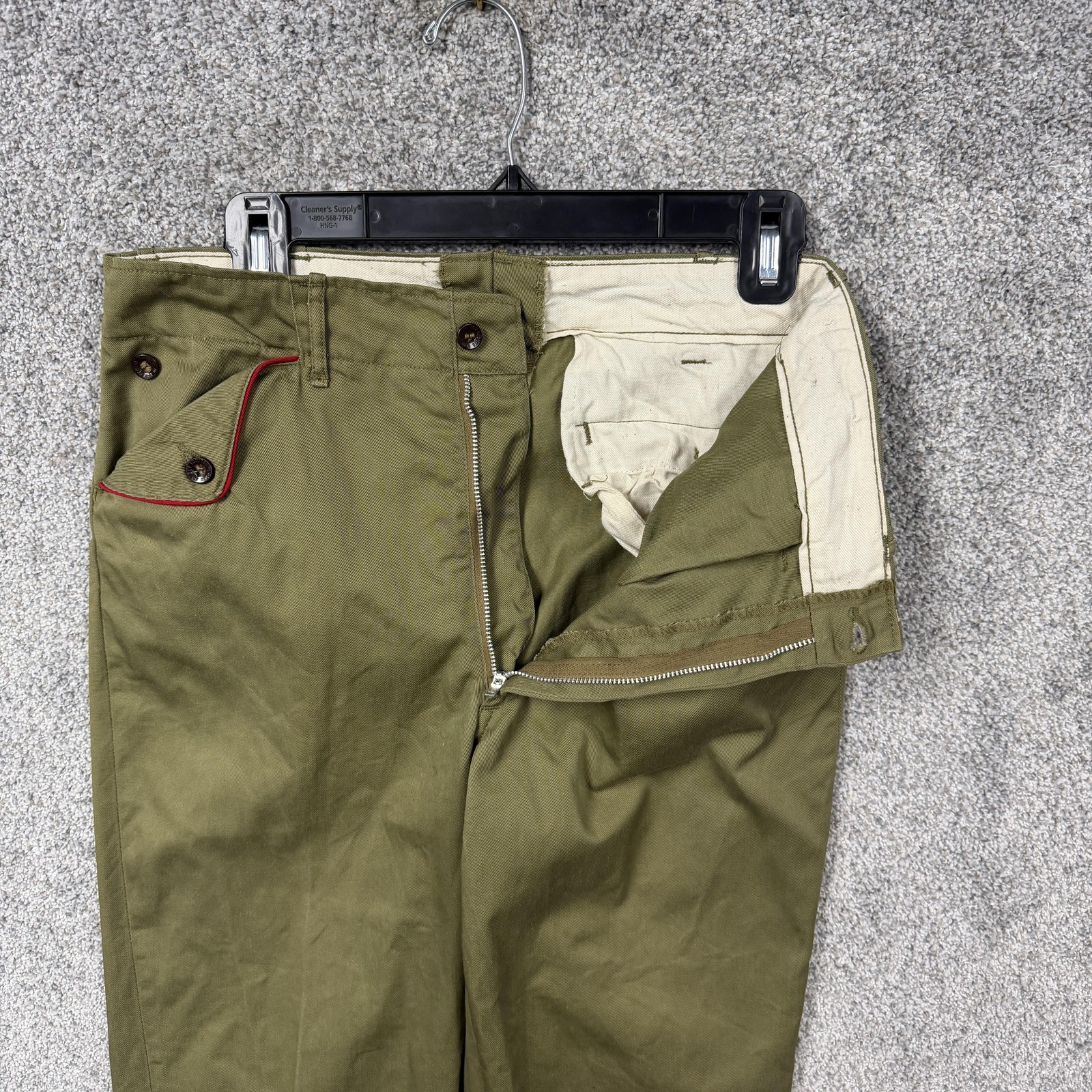 Vintage Boy Scouts Of America Shirt Pants Hat Set Boys 14 Green Uniform Twill