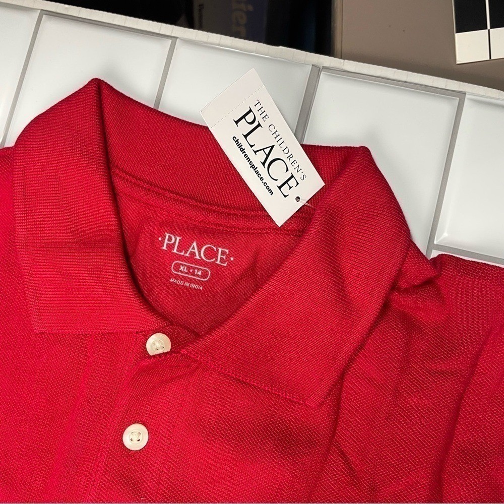 5 piece BUNDLE Children’s Place Boys Uniform Pique Polo in Red | Size XL (14)