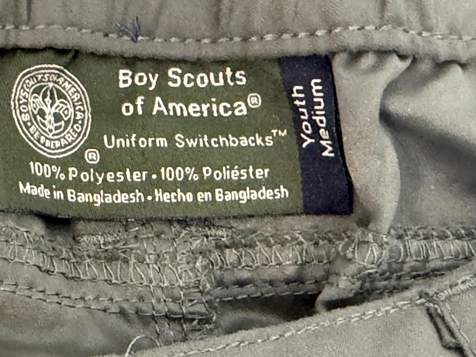 Boy Scouts Of America Pants Youth Medium Green Switchbacks Cargo Convertible