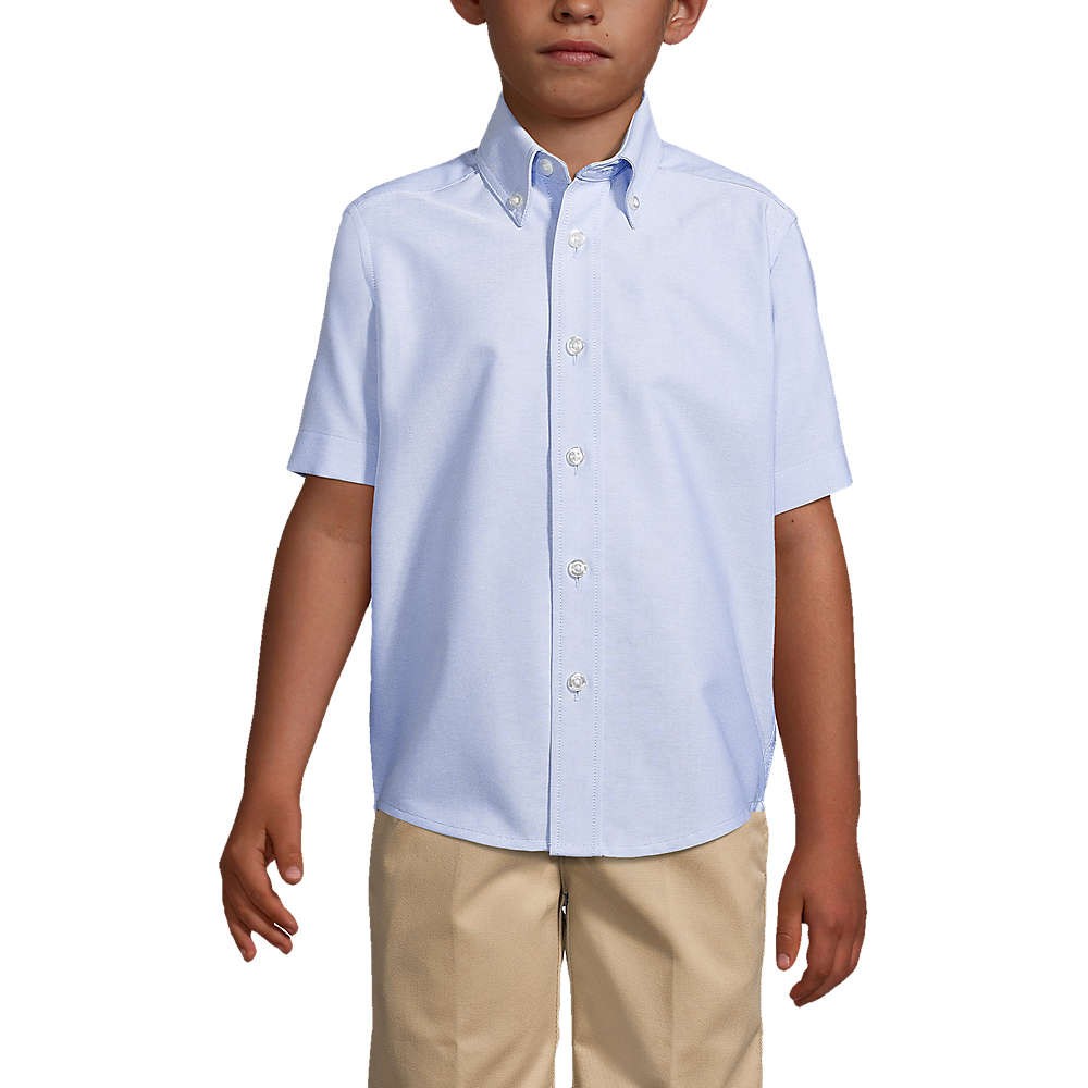 School Uniform Boys Short Sleeve Oxford Dress Shirt – Size 10 – Blue
