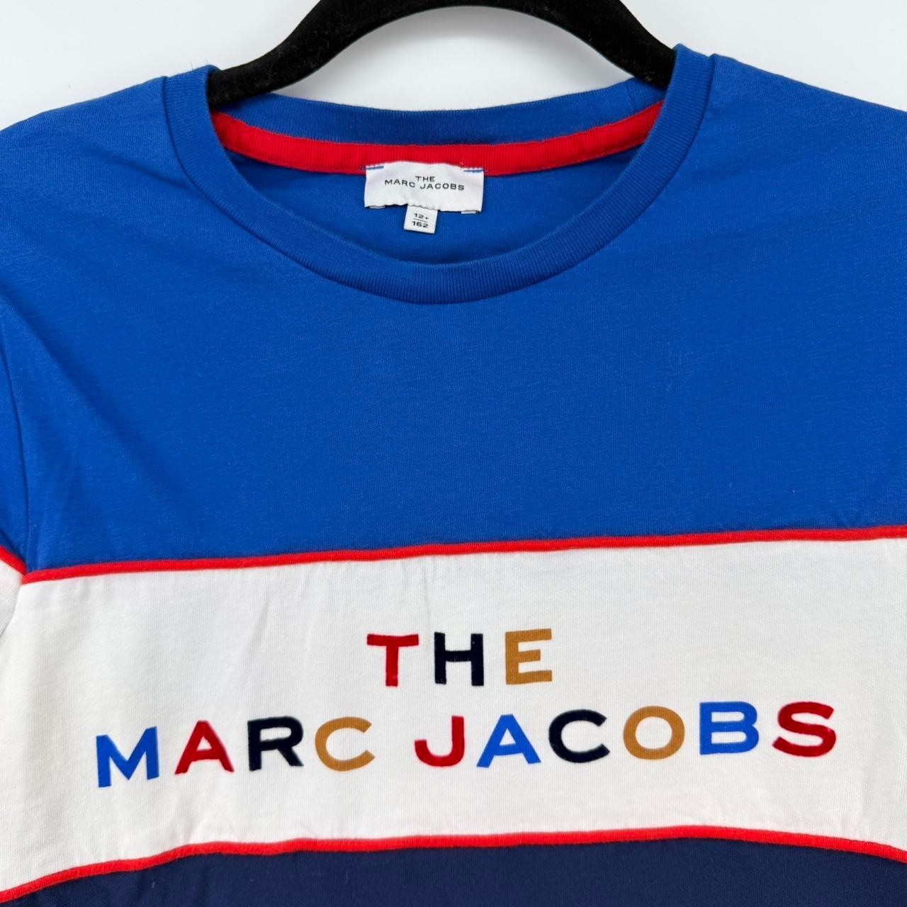 The Marc Jacobs Long Sleeve Logo T-Shirt Blue White Colorblock Youth 12Y