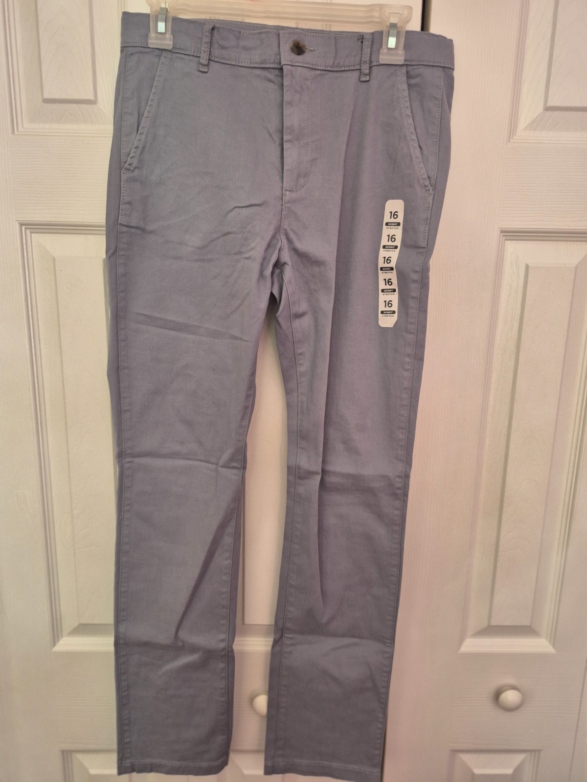 NWT The Children’s Place Boys Stretch Chino Pants: Size 16 Skinny, Gray