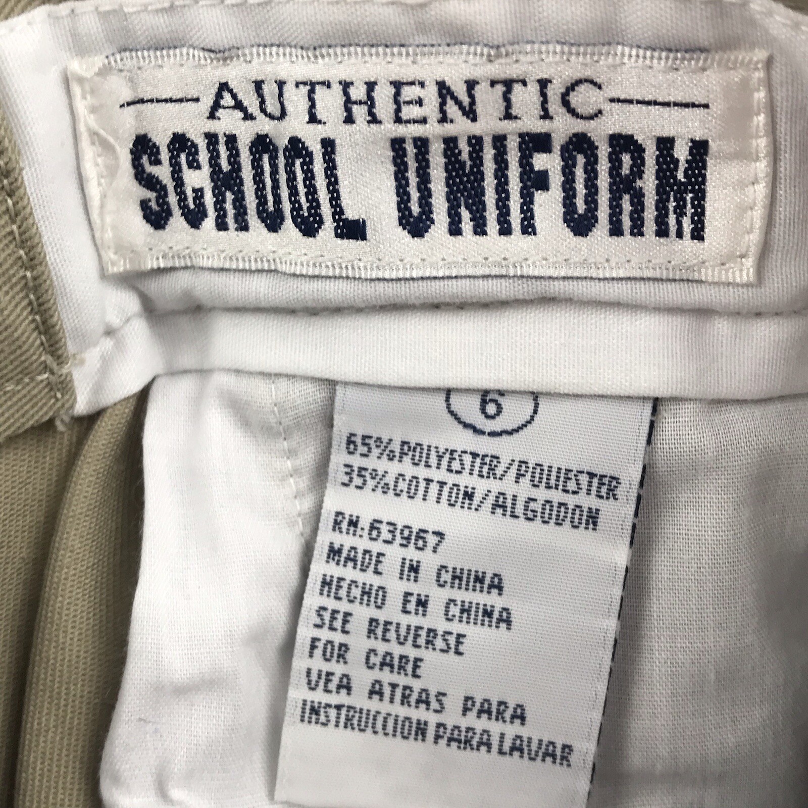 Authentic School Uniform Shorts Boys 6 Beige Elastic Waist Pleated Front NWT