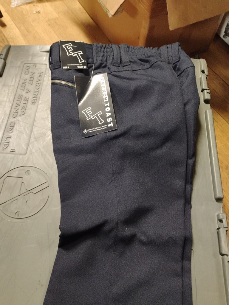 New With Tags French Toast School Uniform Size 4 Waist 21 Relaxed Navy Pants C19