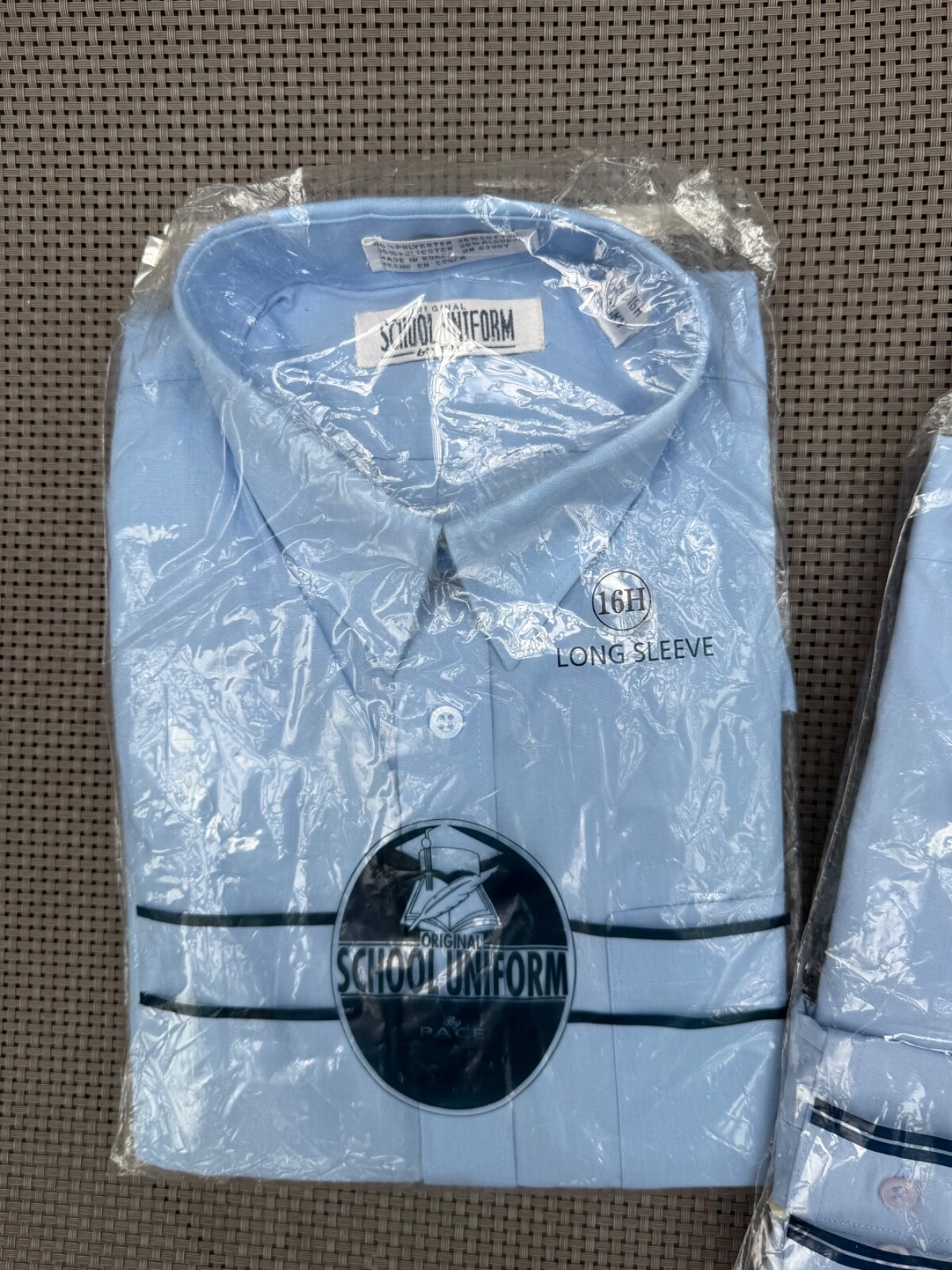 New 2 LOT Boys SCHOOL UNIFORM FORMAL BLUE LONG sleeve BUTTON DOWN Shirts 14H-16H