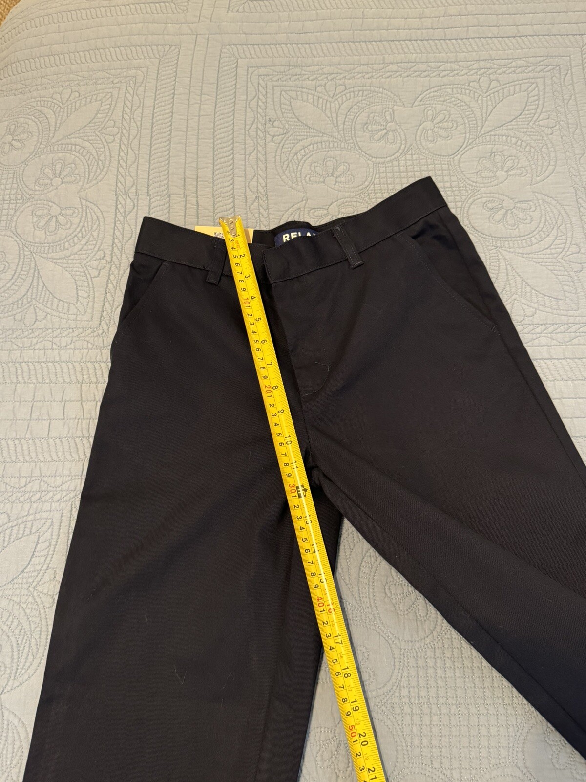 Kids French Toast Cotton/Poly Uniform Navy Blue Dress Pants Adjustable Size 12