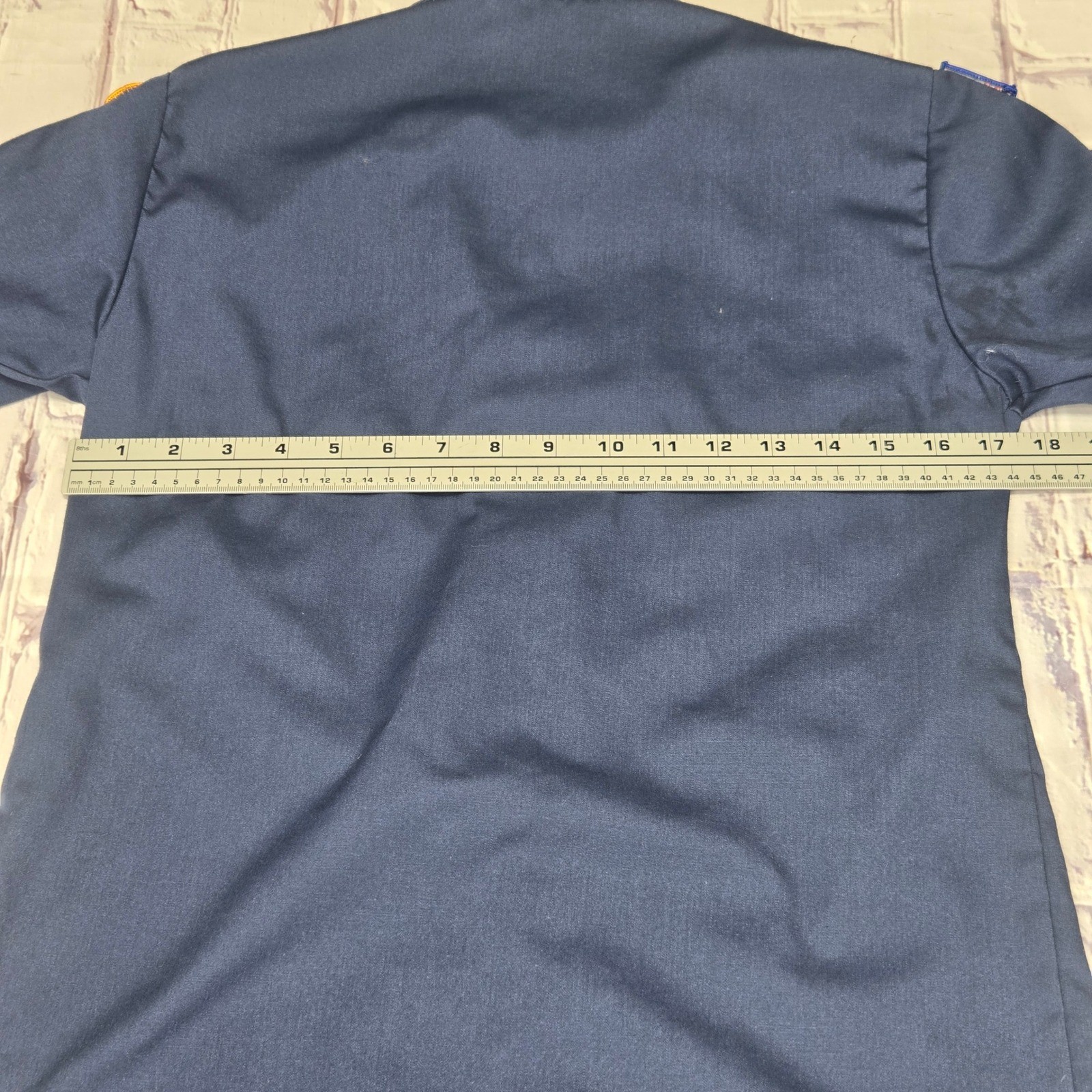Boy Scouts of America Youth Large Navy Blue Uniform Shirt Patches 84093 USA Made