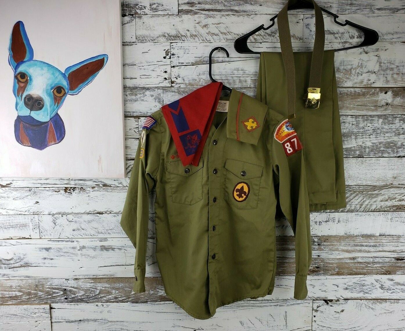 Vintage Boy Scouts Of American Uniform Orange County CA Hat Scarf Belt 13 R