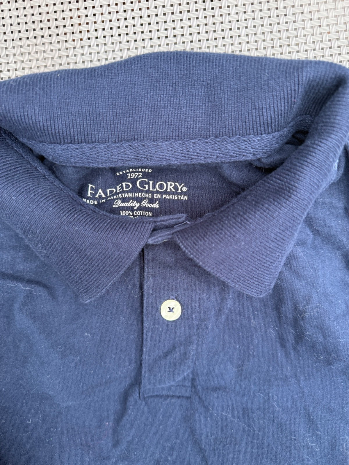 LOT of 3 Boys uniform FADED GLORY,JERZEES Long sleeve Polo Shirts NAVY BLUE M/L