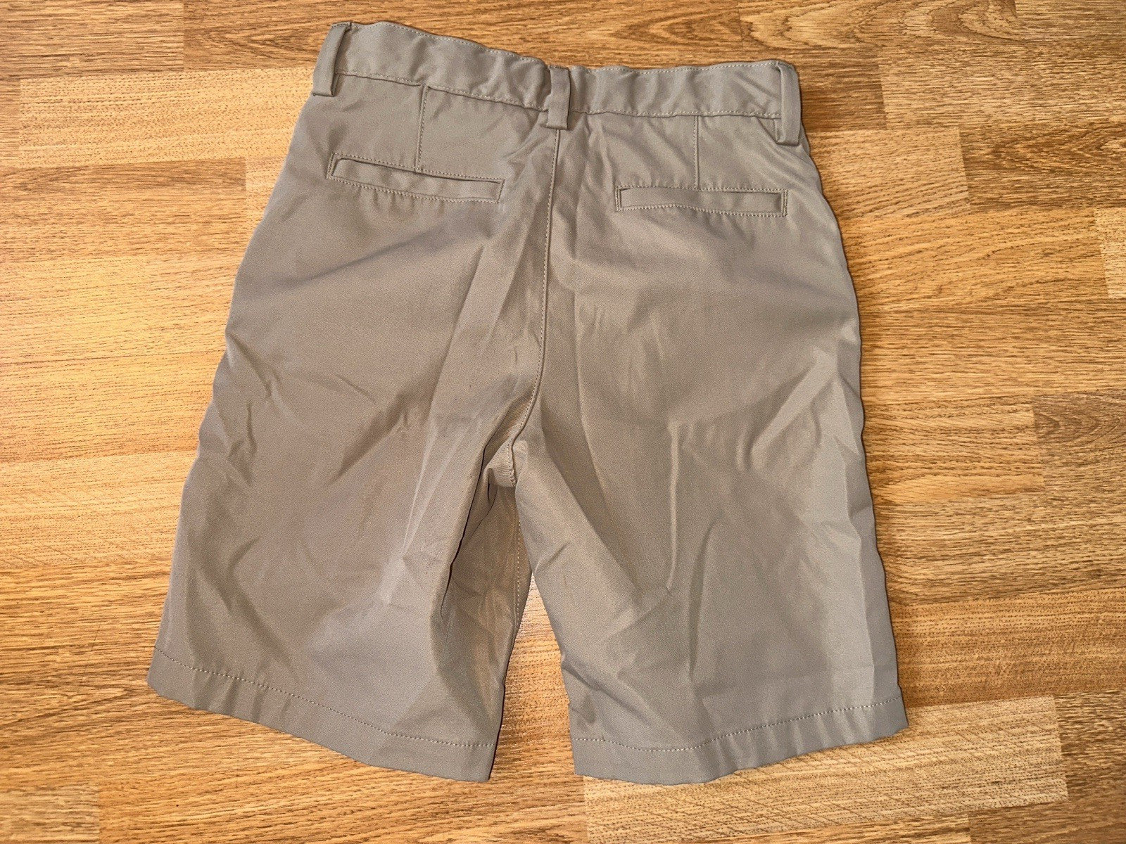 Lot of 2 Boys Lands End School Uniform Performance Shorts – Tan & Navy – Size 10