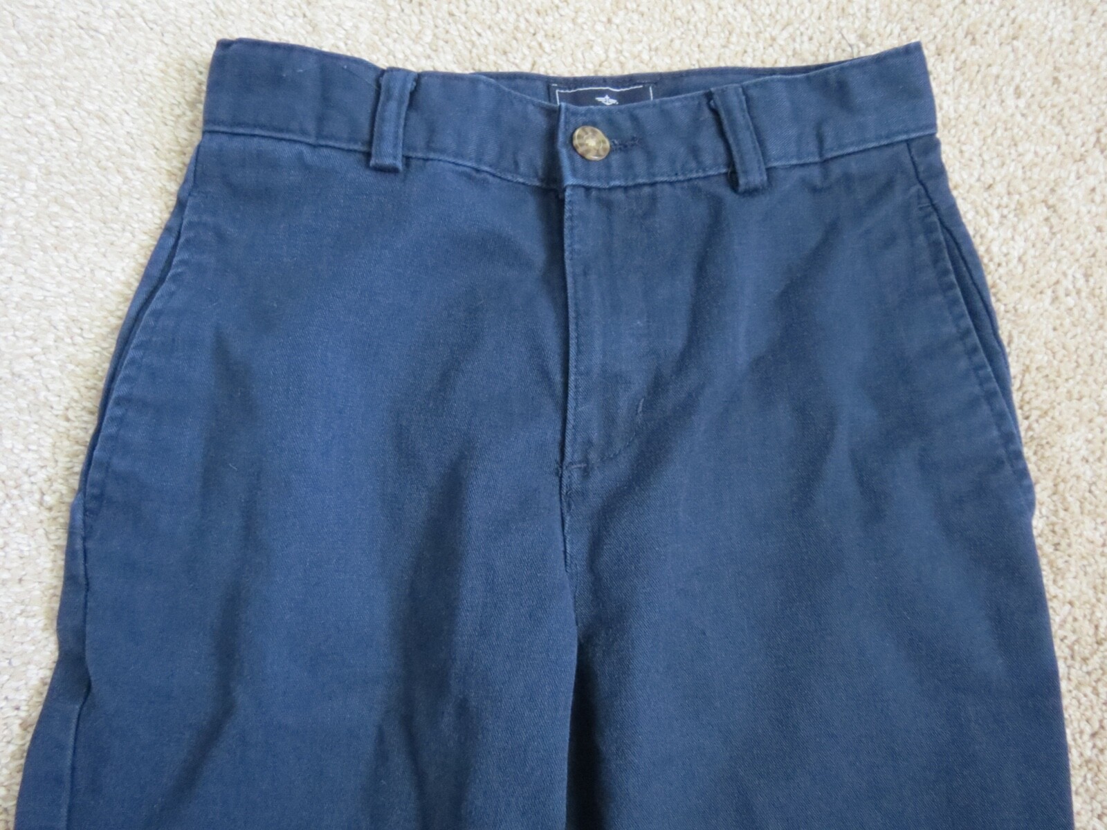 DOCKERS FLAT FRONT ADJ. WAIST NAVY PANT-SIZE 10 SLIM