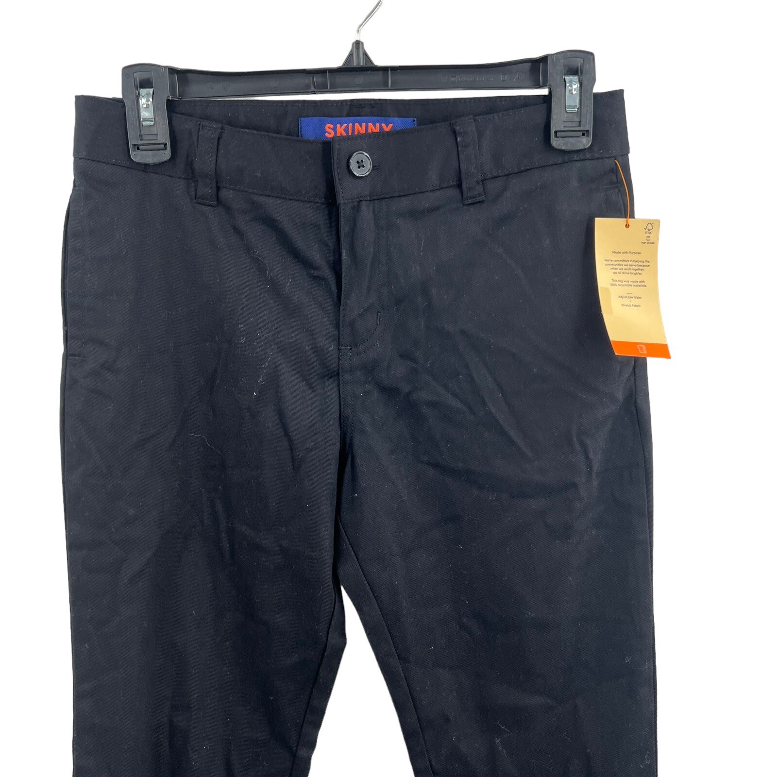 French Toast Black Uniform Pant Skinny Size 14 New