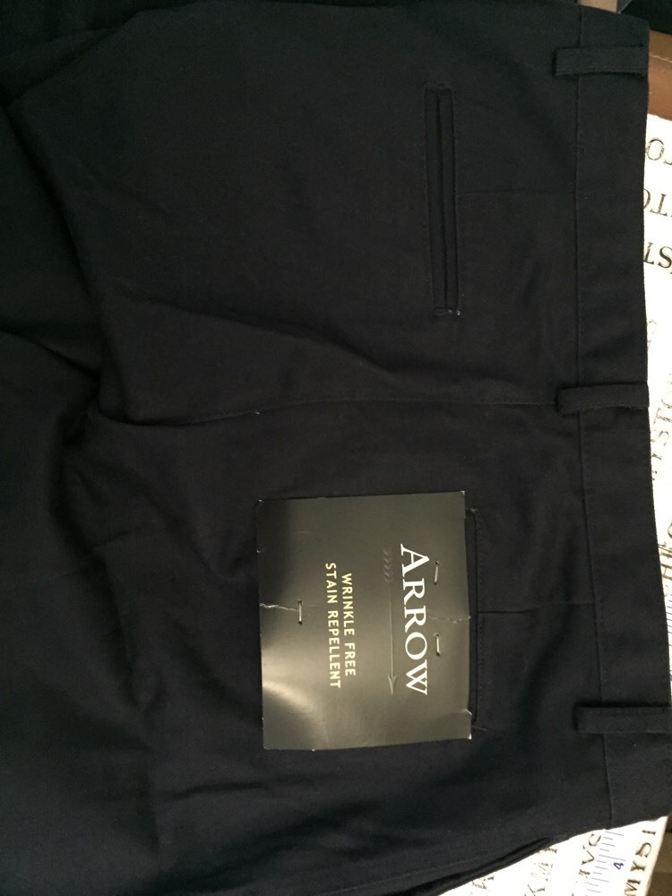 Arrow Boys Pleated Easy Care Wrinkle Free Stain Repellent Pants Navy Size 18