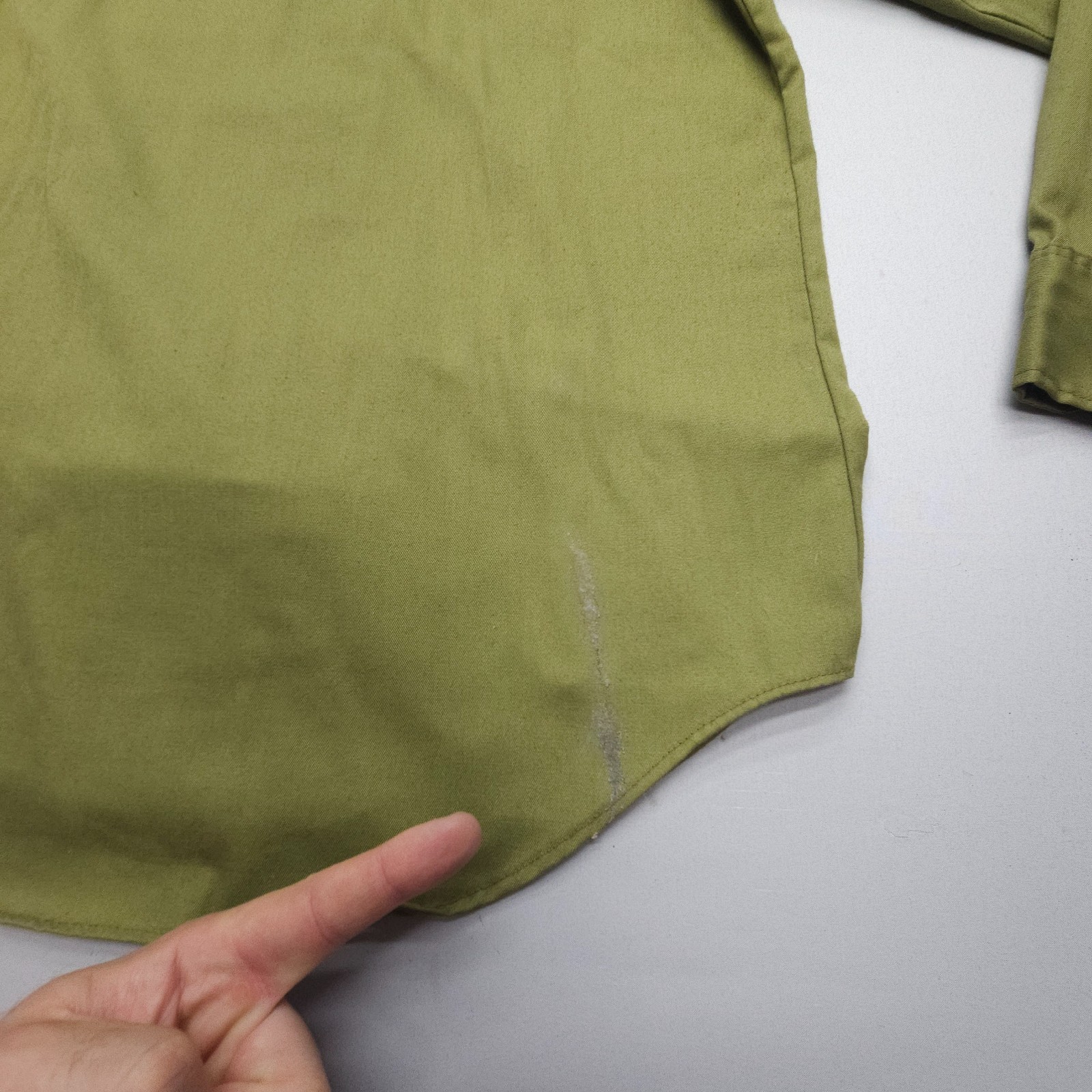Vintage ~70s USA Boy Scouts Of America Boys Uniform Shirt Youth 14 Green BSA