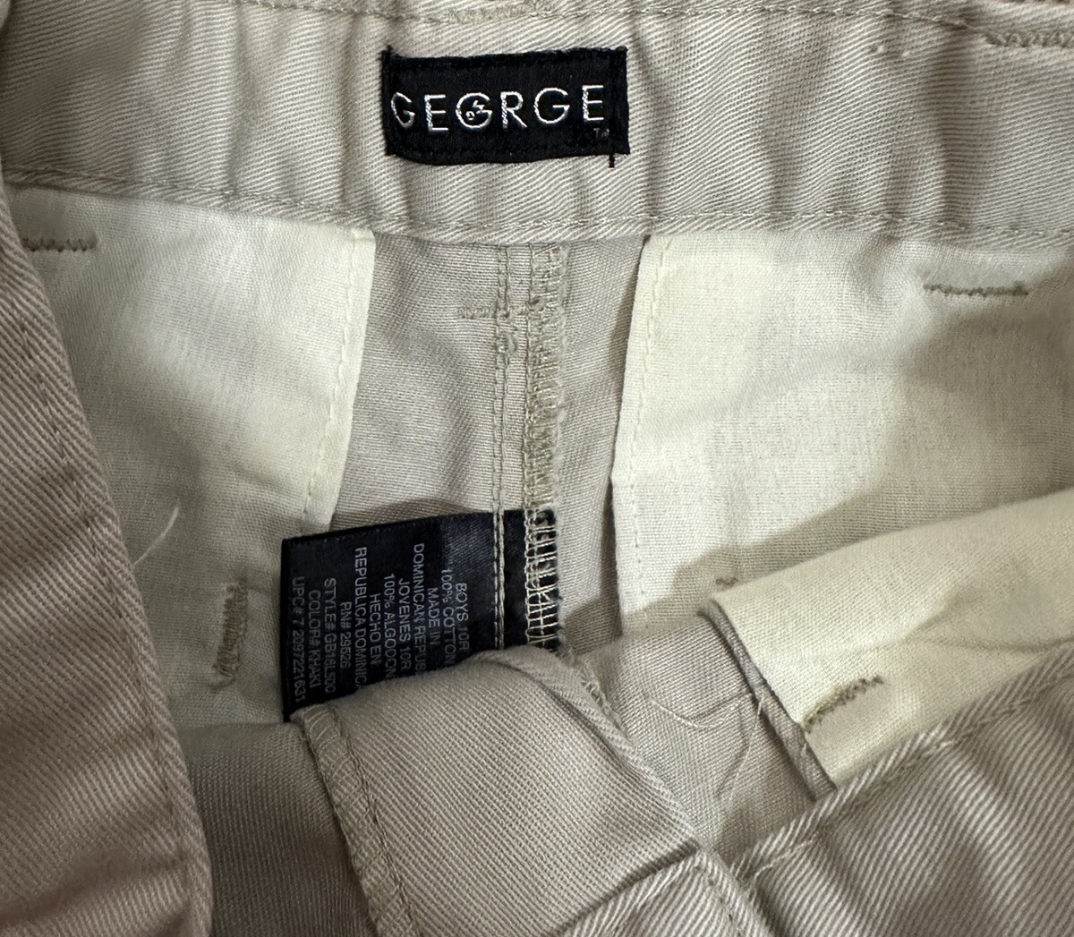 GEORGE- Boy’s Khaki Pleated Uniform Pants- Size 10Reg