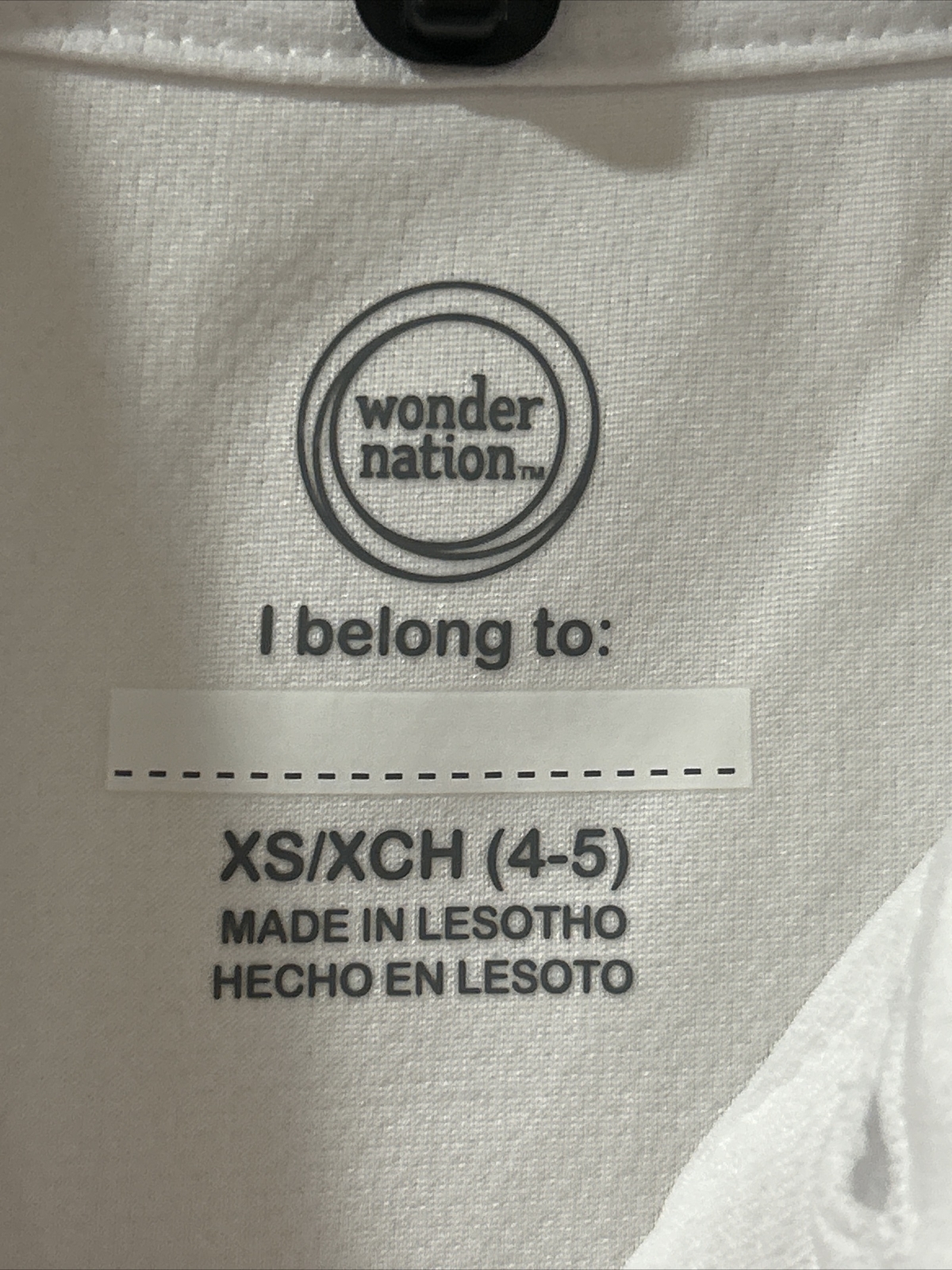 Wonder Nation School Uniform Polo Shirt Unisex Moisture Wickin Size XS 4-5 White