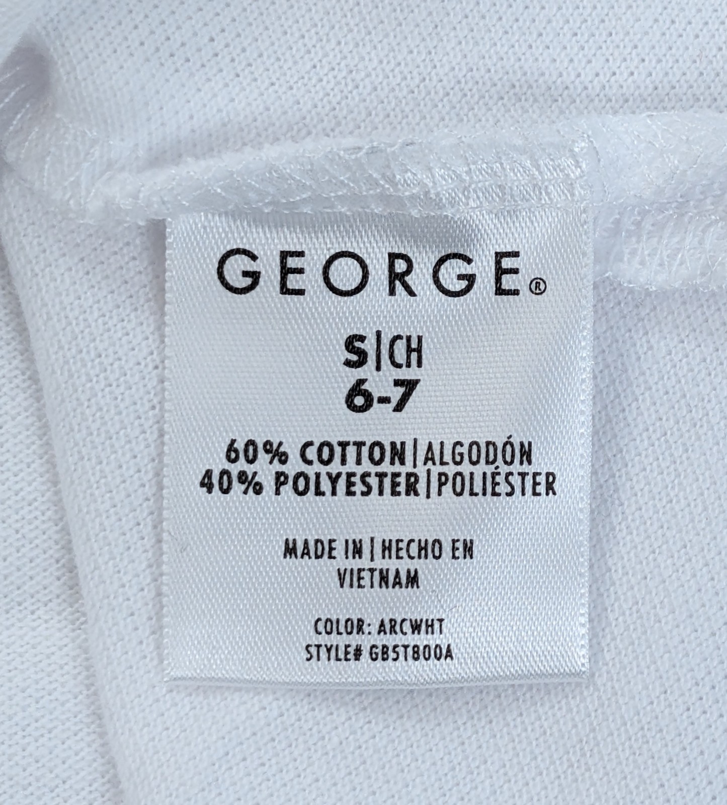 George Boys School Uniform Polo Shirts White Short Sleeve Size S 6-7 Set of 3