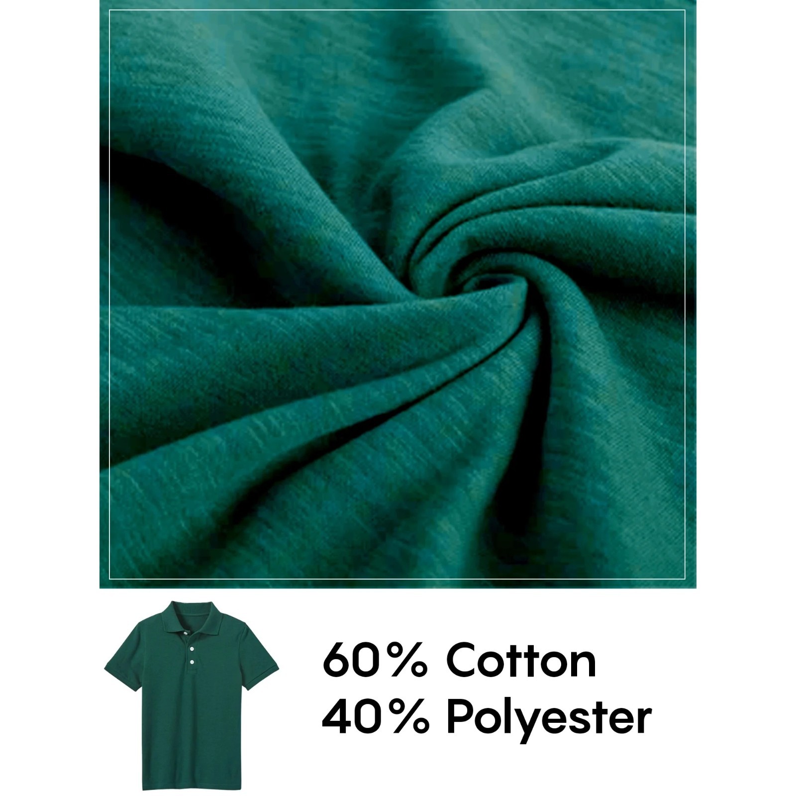 5-Pack Hunter Green Boy’s School Polo Shirts~60% Cotton/40 Poly~Tagless~sz L 9Y