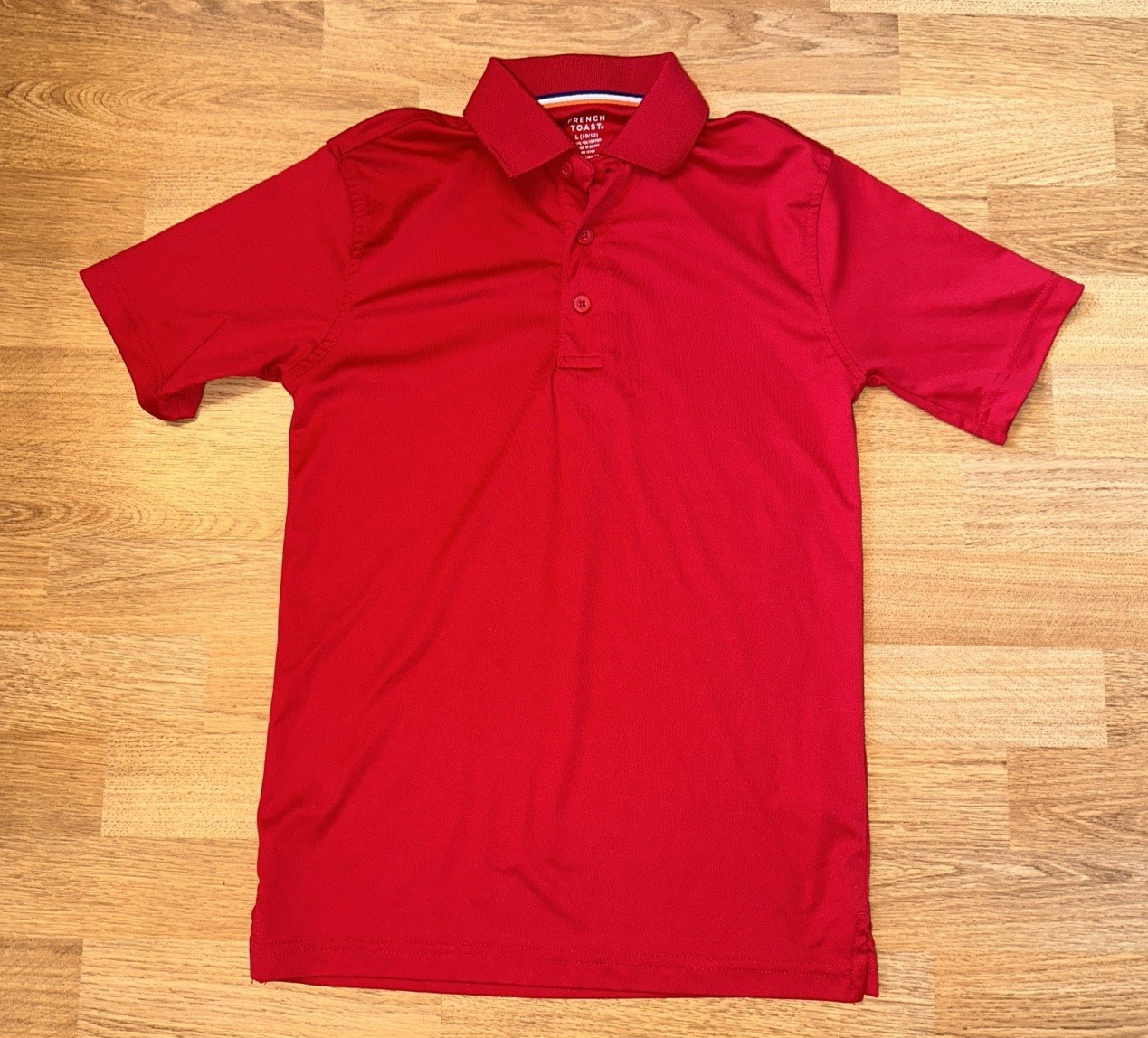 Lot of 2 Red & White Polo School Uniform Performance Shirts – Size L 10/12 – NEW