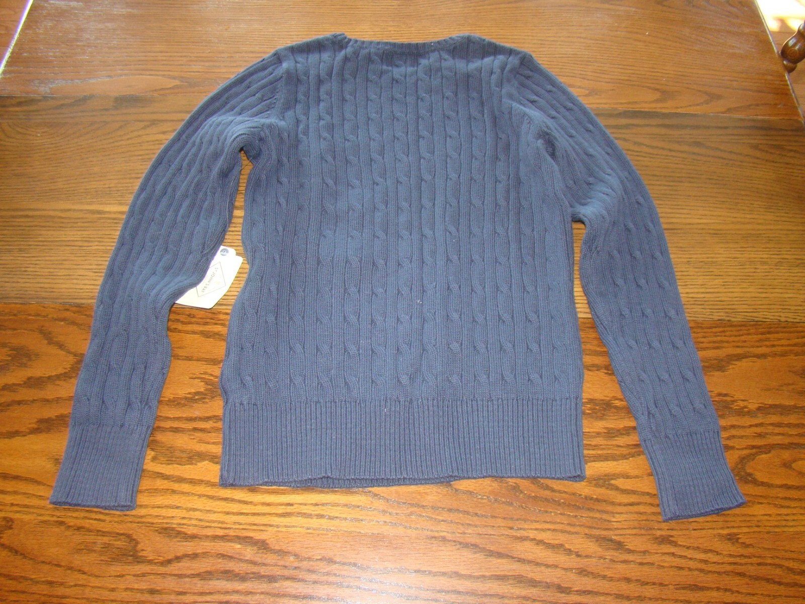 St Johns Bay Boys Size M Navy Blue Long Sleeve Dressy Crew Cable Neck Sweater